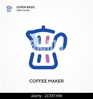 Kaffeemaschine super Basis Orbit Farbe Vektor-Symbol. Illustration Symbol Design Vorlage für Web mobile UI-Element. Perfekte Farbe modernes Piktogramm auf edi Stock Vektor