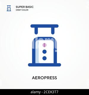 AeroPress Super BASIC Orbit Color Vektor-Symbol. Illustration Symbol Design Vorlage für Web mobile UI-Element. Perfekte Farbe modernes Piktogramm auf editab Stock Vektor