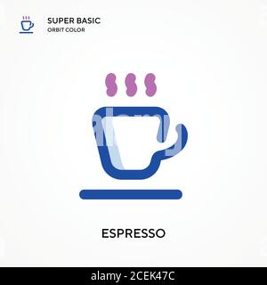 Espresso super Basic Orbit Farbe Vektor-Symbol. Illustration Symbol Design Vorlage für Web mobile UI-Element. Perfekte Farbe modernes Piktogramm auf editabl Stock Vektor