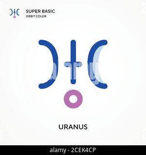 Uranus super BASIC Orbit Farbe Vektor-Symbol. Illustration Symbol Design Vorlage für Web mobile UI-Element. Perfekte Farbe modernes Piktogramm auf editierbar Stock Vektor