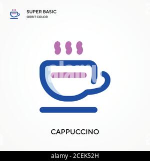 Cappuccino super BASIC Orbit Farbe Vektor-Symbol. Illustration Symbol Design Vorlage für Web mobile UI-Element. Perfekte Farbe modernes Piktogramm auf edita Stock Vektor