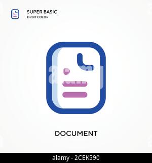 Dokument Super BASIC Orbit Farbvektor Symbol. Illustration Symbol Design Vorlage für Web mobile UI-Element. Perfekte Farbe modernes Piktogramm auf editabl Stock Vektor
