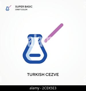 Türkisch cezve super Basis Orbit Farbe Vektor-Symbol. Illustration Symbol Design Vorlage für Web mobile UI-Element. Perfekte Farbe modernes Piktogramm auf ed Stock Vektor