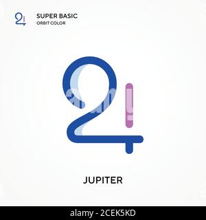 Jupiter super BASIC Orbit Farbe Vektor-Symbol. Illustration Symbol Design Vorlage für Web mobile UI-Element. Perfekte Farbe modernes Piktogramm auf editierbar Stock Vektor