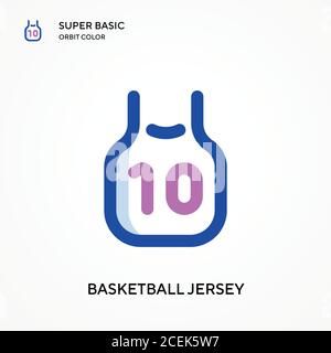 Basketball Trikot super Basis Orbit Farbe Vektor-Symbol. Illustration Symbol Design Vorlage für Web mobile UI-Element. Perfekte Farbe modernes Piktogramm o Stock Vektor