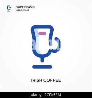 Irish Kaffee super Basis Orbit Farbe Vektor-Symbol. Illustration Symbol Design Vorlage für Web mobile UI-Element. Perfekte Farbe modernes Piktogramm auf edi Stock Vektor