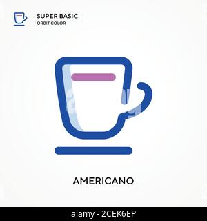 Americano super Basis Orbit Farbe Vektor-Symbol. Illustration Symbol Design Vorlage für Web mobile UI-Element. Perfekte Farbe modernes Piktogramm auf editab Stock Vektor