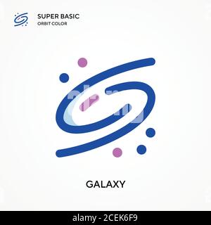Galaxy super BASIC Orbit Farbe Vektor-Symbol. Illustration Symbol Design Vorlage für Web mobile UI-Element. Perfekte Farbe modernes Piktogramm auf editierbar Stock Vektor