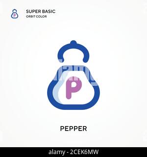 Pepper super Basis Orbit Farbe Vektor-Symbol. Illustration Symbol Design Vorlage für Web mobile UI-Element. Perfekte Farbe modernes Piktogramm auf editierbar Stock Vektor