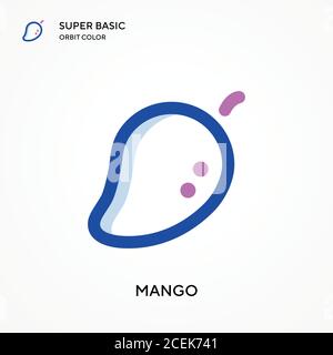 Mango super Basis Orbit Farbe Vektor-Symbol. Illustration Symbol Design Vorlage für Web mobile UI-Element. Perfekte Farbe modernes Piktogramm auf bearbeitbaren s Stock Vektor