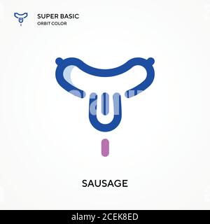 Sausage super BASIC Orbit Farbe Vektor-Symbol. Illustration Symbol Design Vorlage für Web mobile UI-Element. Perfekte Farbe modernes Piktogramm auf editierbar Stock Vektor