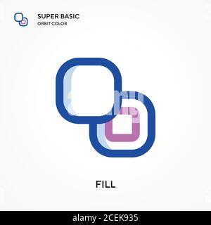 Farbevektor-Symbol für die Füllfarbe „Super Basic Orbit“. Illustration Symbol Design Vorlage für Web mobile UI-Element. Perfekte Farbe modernes Piktogramm auf bearbeitbare st Stock Vektor