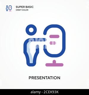 Präsentation super BASIC Orbit Farbe Vektor-Symbol. Illustration Symbol Design Vorlage für Web mobile UI-Element. Perfekte Farbe modernes Piktogramm auf edi Stock Vektor