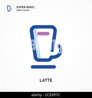 Latte super BASIC Orbit Color Vector Icon. Illustration Symbol Design Vorlage für Web mobile UI-Element. Perfekte Farbe modernes Piktogramm auf bearbeitbaren s Stock Vektor