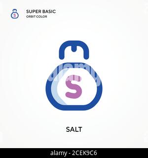 Salt Super BASIC Orbit Farbvektor Symbol. Illustration Symbol Design Vorlage für Web mobile UI-Element. Perfekte Farbe modernes Piktogramm auf bearbeitbare st Stock Vektor