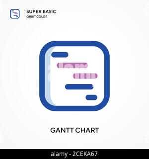 Gantt-Diagramm super Basis Orbit Farbe Vektor-Symbol. Illustration Symbol Design Vorlage für Web mobile UI-Element. Perfekte Farbe modernes Piktogramm auf bearbeiten Stock Vektor