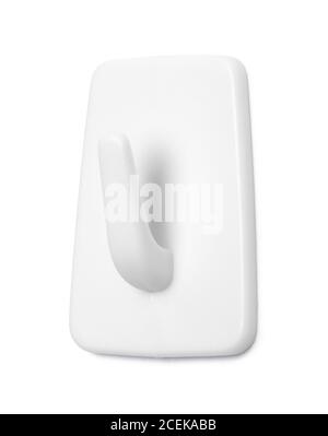 Wandhaken aus Kunststoff isoliert auf weißem Hintergrund. Stockfoto