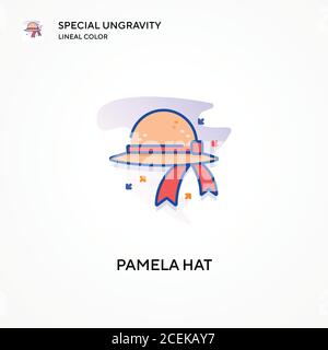 Pamela hat spezielle Ungravitation lineare Farbe Symbol. Moderne Vektorgrafik Konzepte. Einfach zu bearbeiten und anzupassen. Stock Vektor