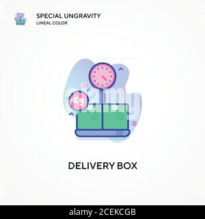 Lieferung Box spezielle Ungravitation Lineal Farbe Symbol. Moderne Vektorgrafik Konzepte. Einfach zu bearbeiten und anzupassen. Stock Vektor