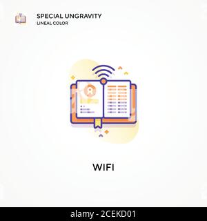 WiFi spezielle Ungravity Lineal Farbsymbol. Moderne Vektorgrafik Konzepte. Einfach zu bearbeiten und anzupassen. Stock Vektor