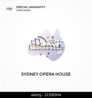 Sydney Opera House spezielle Ungravity Lineal Farbe Ikone. Moderne Vektorgrafik Konzepte. Einfach zu bearbeiten und anzupassen. Stock Vektor