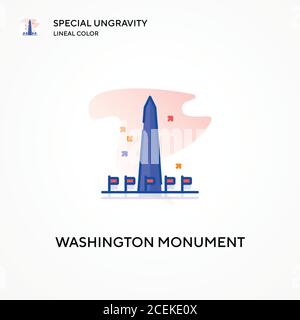 Washington Monument besondere Ungravitation lineale Farbe Symbol. Moderne Vektorgrafik Konzepte. Einfach zu bearbeiten und anzupassen. Stock Vektor