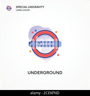 Underground spezielle Ungravity lineare Farbe Symbol. Moderne Vektorgrafik Konzepte. Einfach zu bearbeiten und anzupassen. Stock Vektor