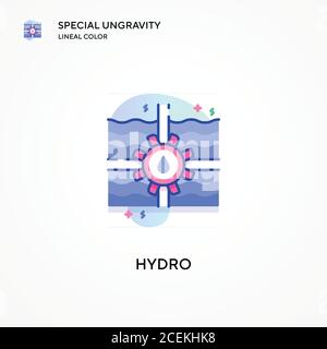 Hydro Special Ungravity lineales Farbsymbol. Moderne Vektorgrafik Konzepte. Einfach zu bearbeiten und anzupassen. Stock Vektor