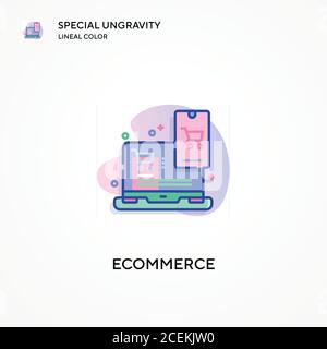 ECommerce spezielle Ungravity Lineal Farbe Symbol. Moderne Vektorgrafik Konzepte. Einfach zu bearbeiten und anzupassen. Stock Vektor