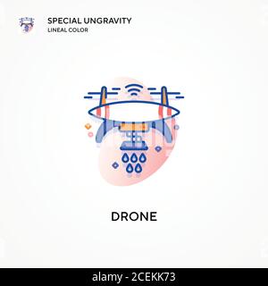 Drohne spezielle Ungravitation Lineal Farbe Symbol. Moderne Vektorgrafik Konzepte. Einfach zu bearbeiten und anzupassen. Stock Vektor