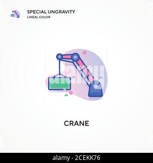 Kran spezielle Ungravitation lineale Farbe Symbol. Moderne Vektorgrafik Konzepte. Einfach zu bearbeiten und anzupassen. Stock Vektor