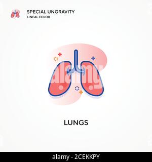 Spezielle lineare Farbsymbol für die Lunge. Moderne Vektorgrafik Konzepte. Einfach zu bearbeiten und anzupassen. Stock Vektor
