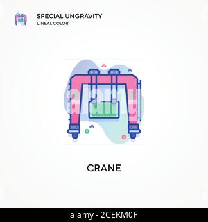 Kran spezielle Ungravitation lineale Farbe Symbol. Moderne Vektorgrafik Konzepte. Einfach zu bearbeiten und anzupassen. Stock Vektor