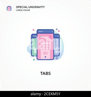 Tabs spezielle Ungravitation lineale Farbe Symbol. Moderne Vektorgrafik Konzepte. Einfach zu bearbeiten und anzupassen. Stock Vektor