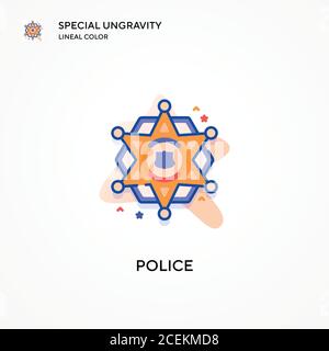 Polizei spezielle Ungravitation Lineal Farbe Symbol. Moderne Vektorgrafik Konzepte. Einfach zu bearbeiten und anzupassen. Stock Vektor