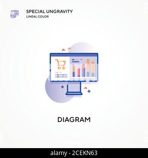 Diagramm spezielle Ungravitation lineare Farbe Symbol. Moderne Vektorgrafik Konzepte. Einfach zu bearbeiten und anzupassen. Stock Vektor