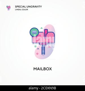 Mailbox spezielle Ungravitation lineales Farbsymbol. Moderne Vektorgrafik Konzepte. Einfach zu bearbeiten und anzupassen. Stock Vektor