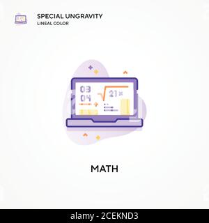 Mathematisches spezielles lineales Farbsymbol für Ungravitation. Moderne Vektorgrafik Konzepte. Einfach zu bearbeiten und anzupassen. Stock Vektor