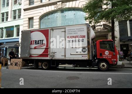 Die Covid-19-Pandemie hat viele Unternehmen geschlossen und hat dazu geführt, dass viele Menschen aus New York City in die Vororte ziehen, 31. August 2020 Stockfoto