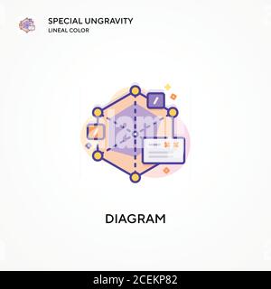 Diagramm spezielle Ungravitation lineare Farbe Symbol. Moderne Vektorgrafik Konzepte. Einfach zu bearbeiten und anzupassen. Stock Vektor