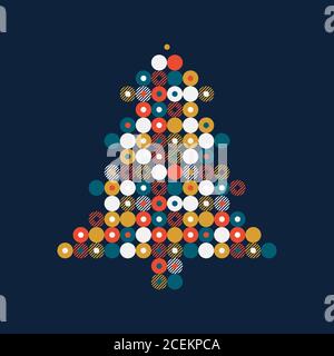 Stilisierte Weihnachtsbaum in Punkte Muster Vektor Illustration. Grußkarte Stock Vektor