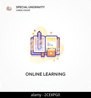 Online lernen spezielle Ungravitation Lineal Farbe Symbol. Moderne Vektorgrafik Konzepte. Einfach zu bearbeiten und anzupassen. Stock Vektor