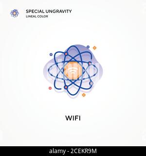 WiFi spezielle Ungravity Lineal Farbsymbol. Moderne Vektorgrafik Konzepte. Einfach zu bearbeiten und anzupassen. Stock Vektor