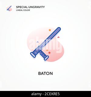 Baton spezielle Ungravitation lineales Farbsymbol. Moderne Vektorgrafik Konzepte. Einfach zu bearbeiten und anzupassen. Stock Vektor