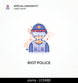 Riot Polizei spezielle Ungravitation lineare Farbe Symbol. Moderne Vektorgrafik Konzepte. Einfach zu bearbeiten und anzupassen. Stock Vektor