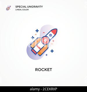 Rakete spezielle Ungravitation Lineal Farbe Symbol. Moderne Vektorgrafik Konzepte. Einfach zu bearbeiten und anzupassen. Stock Vektor