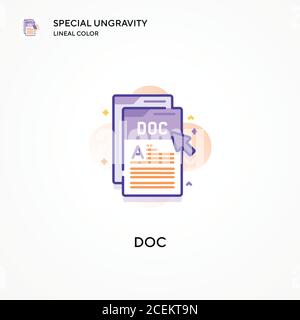 DOC spezielle Ungravitation lineales Farbsymbol. Moderne Vektorgrafik Konzepte. Einfach zu bearbeiten und anzupassen. Stock Vektor