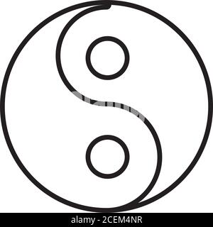 yin Yang Symbol-Symbol auf weißem Hintergrund, Linienstil, Vektor-Illustration Stock Vektor