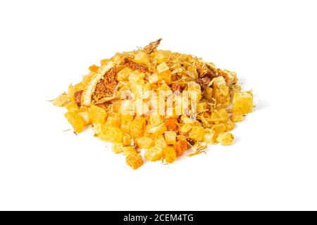 Früchtetee isoliert auf weißem Hintergrund. Vorderansicht, Nahaufnahme Stockfoto