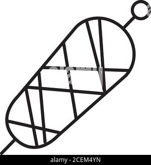 türkisches Fleisch-Symbol auf weißem Hintergrund, Linienstil, Vektorgrafik Stock Vektor